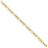 14K 8 inch 5.5mm Concave Open Figaro with Lobster Clasp Bracelet